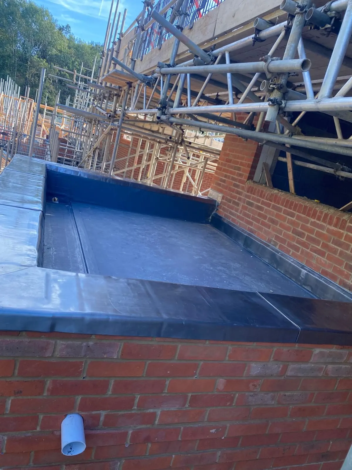 Finished parapet wall lead capping in Bracknell